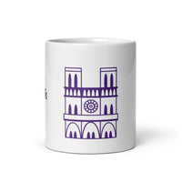 tsgabrielle® • Paris - Catedral de Notre-Dame • Caneca Brilhante • Branca • Cerâmica • 3 Tamanhos