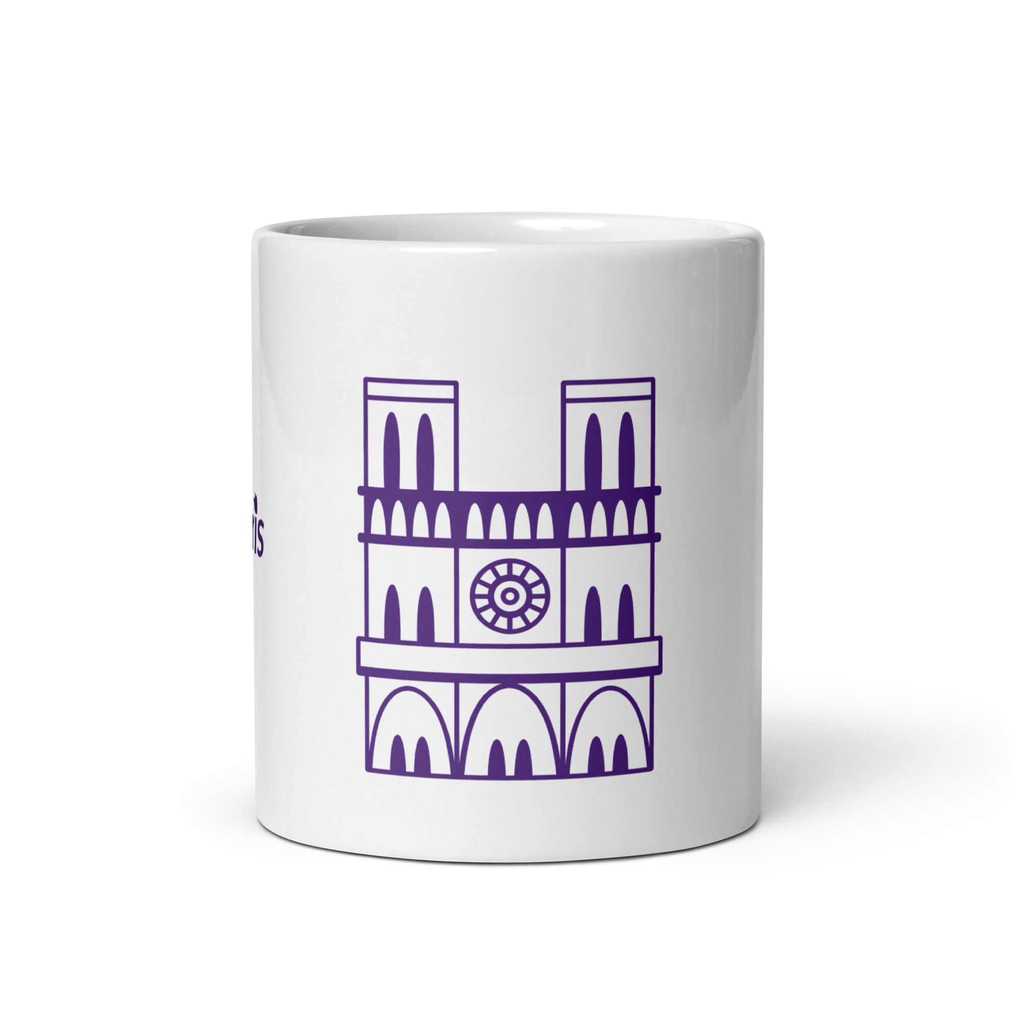 tsgabrielle® • Paris - Catedral de Notre-Dame • Caneca Brilhante • Branca • Cerâmica • 3 Tamanhos