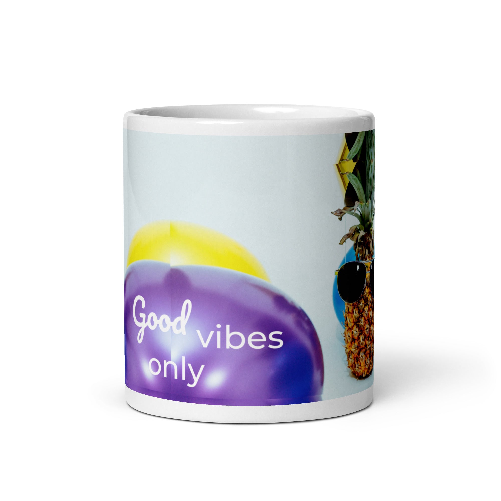 371 - tsgabrielle® • Good Vibes Only • Caneca Brilhante • Preta • Cerâmica • 3 Tamanhos