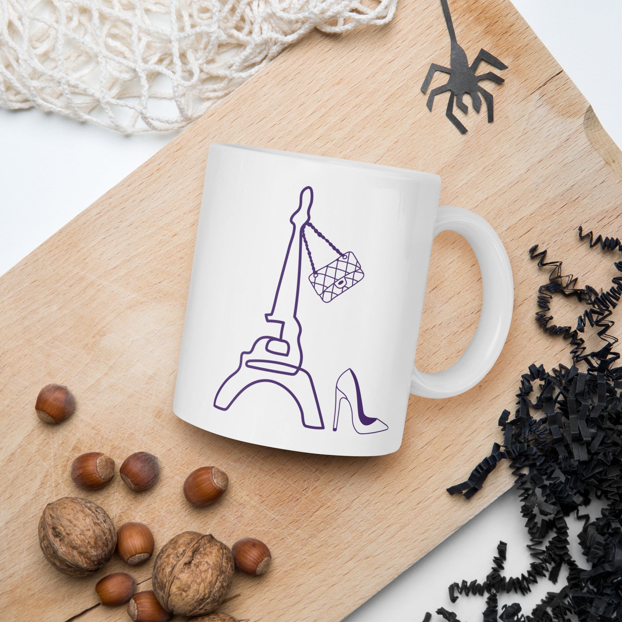 tsgabrielle® • Paris - La Tour Eiffel • Caneca Brilhante • Branca • Cerâmica • 11 oz