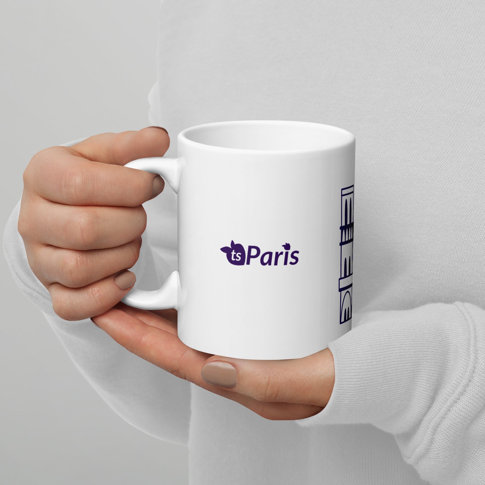 tsgabrielle® • Paris - Catedral de Notre-Dame • Caneca Brilhante • Branca • Cerâmica • 3 Tamanhos