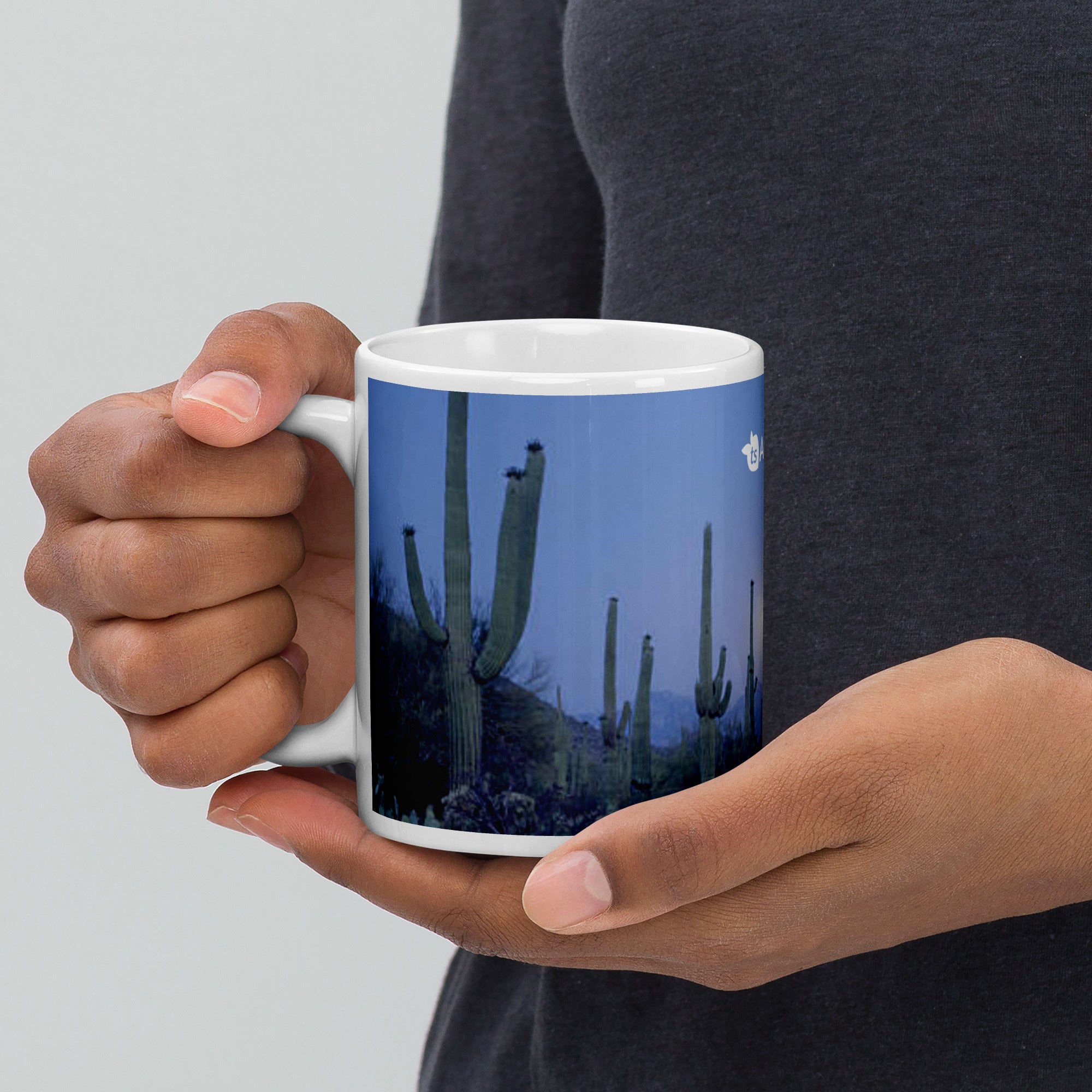 tsgabrielle® • Arizona 🌵 - À Noite • Caneca Brilhante • Cerâmica • 325 ml