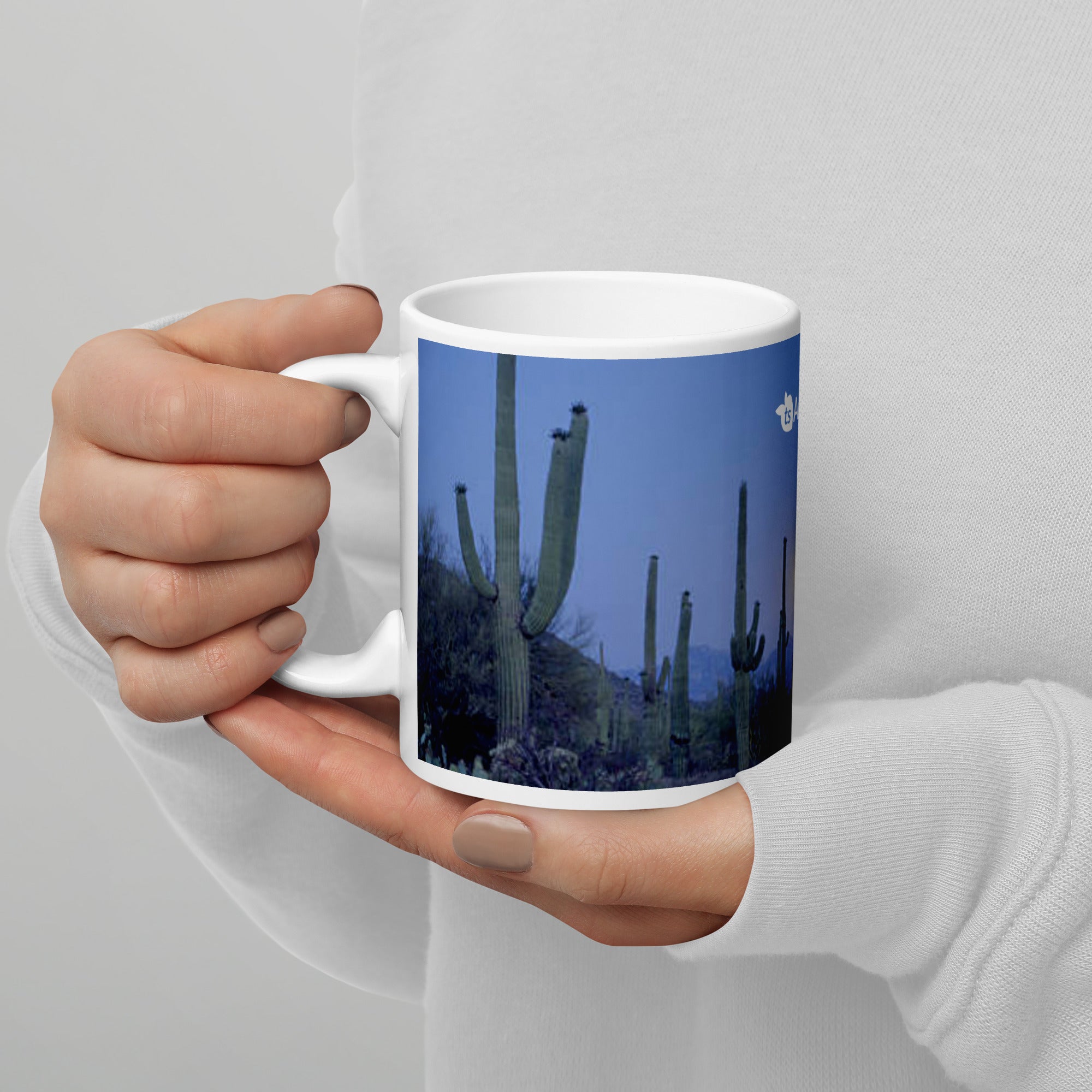 tsgabrielle® • Arizona 🌵 - À Noite • Caneca Brilhante • Cerâmica • 325 ml