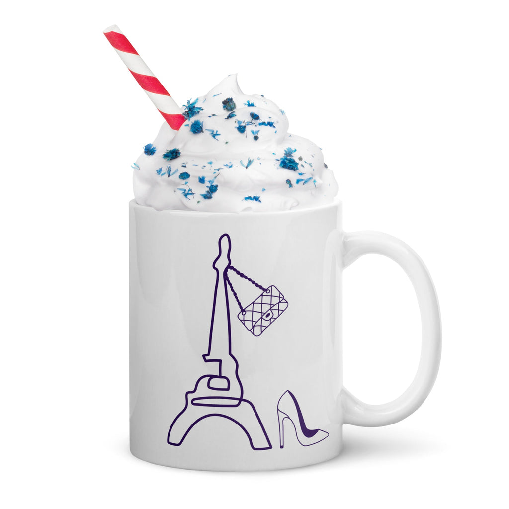 tsgabrielle® • Paris - La Tour Eiffel • Caneca Brilhante • Branca • Cerâmica • 11 oz