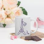 tsgabrielle® • Paris - La Tour Eiffel • Caneca Brilhante • Branca • Cerâmica • 11 oz