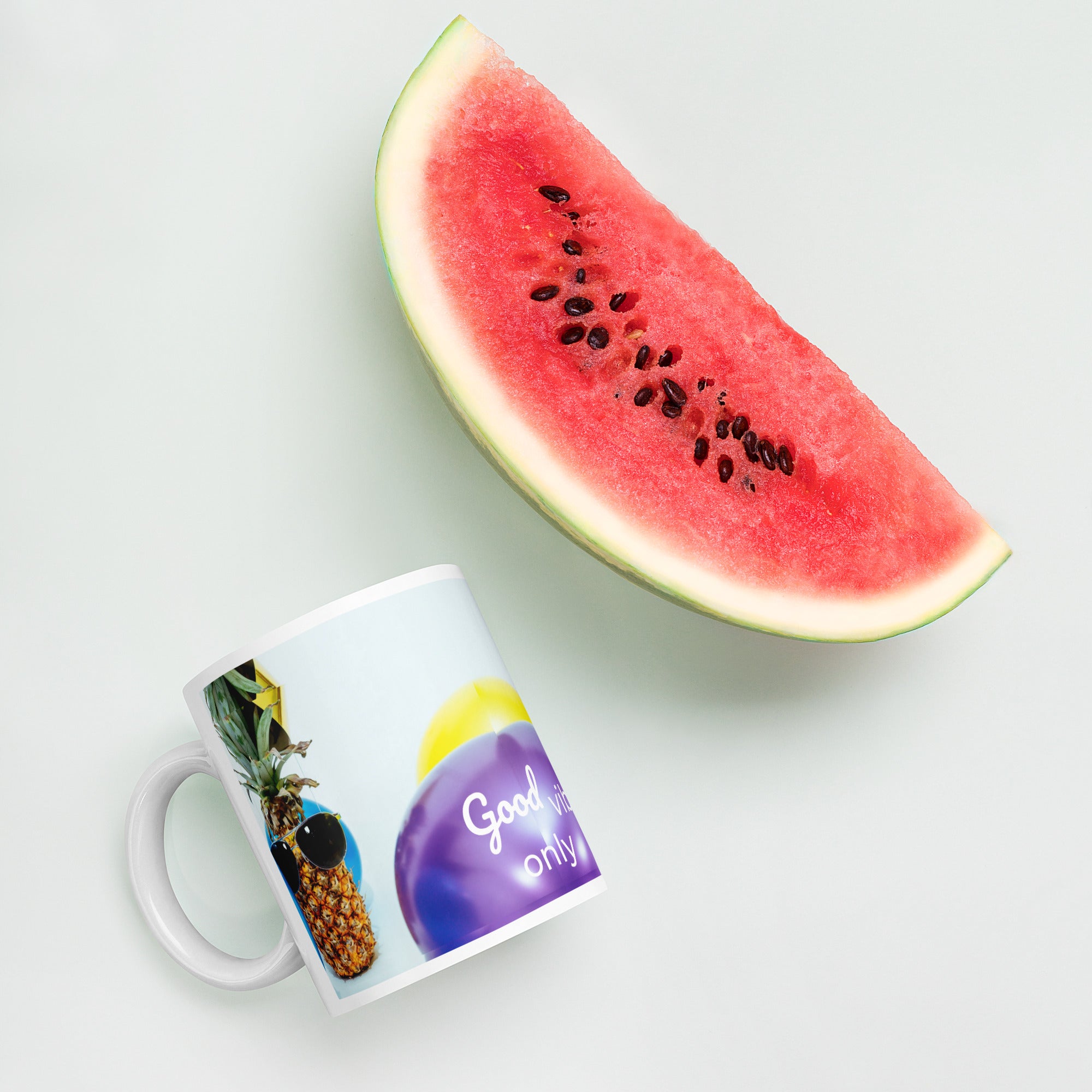 371 - tsgabrielle® • Good Vibes Only • Caneca Brilhante • Preta • Cerâmica • 3 Tamanhos