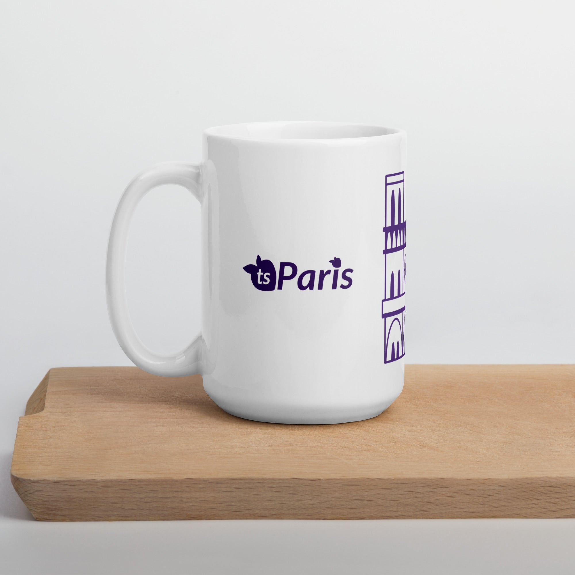 tsgabrielle® • Paris - Catedral de Notre-Dame • Caneca Brilhante • Branca • Cerâmica • 3 Tamanhos