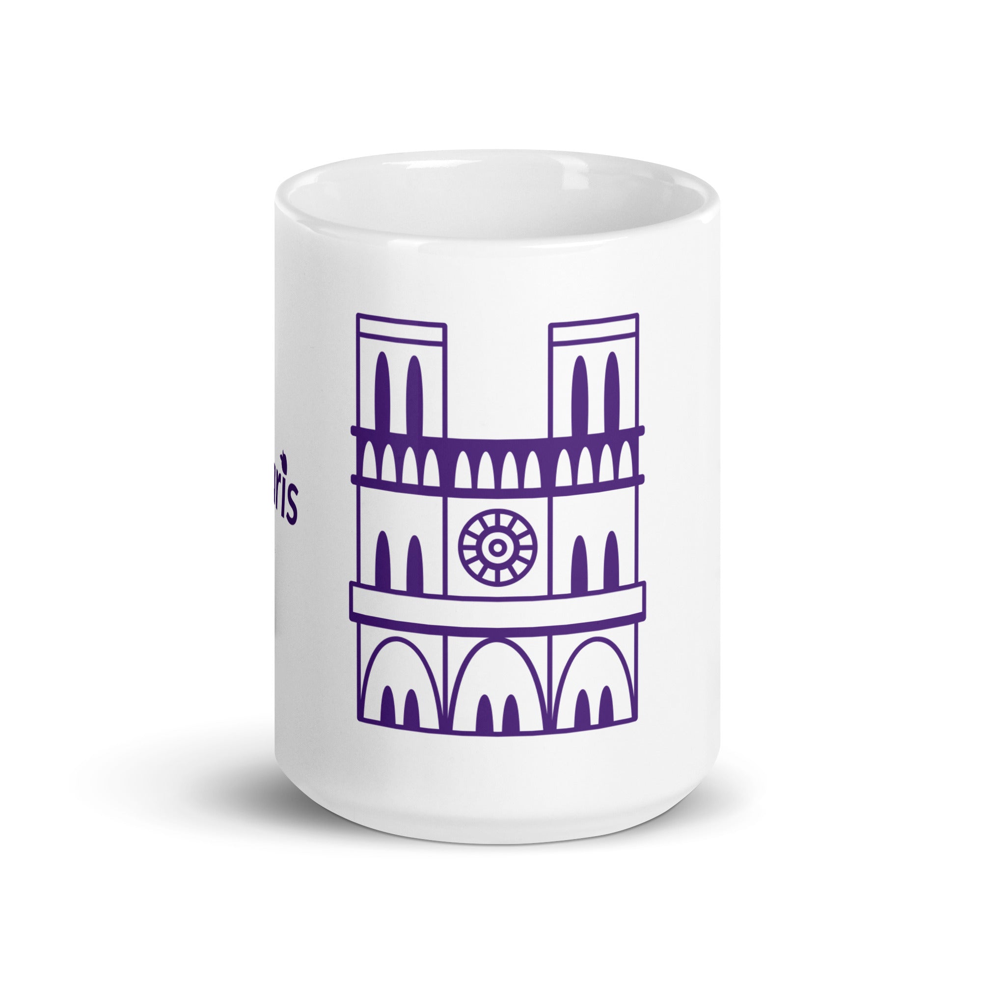 tsgabrielle® • Paris - Catedral de Notre-Dame • Caneca Brilhante • Branca • Cerâmica • 3 Tamanhos