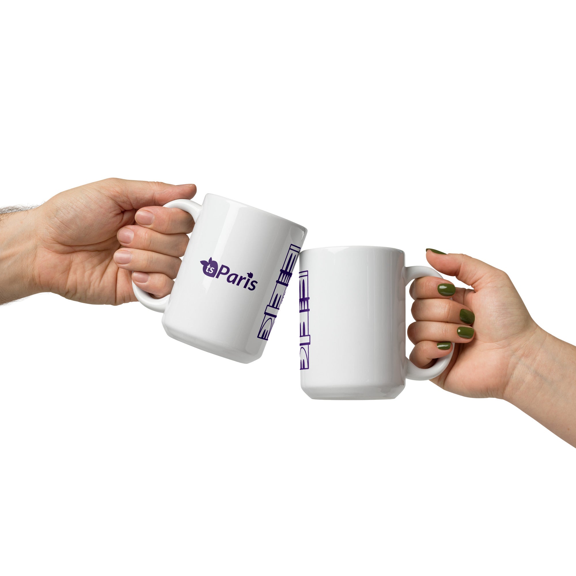 tsgabrielle® • Paris - Catedral de Notre-Dame • Caneca Brilhante • Branca • Cerâmica • 3 Tamanhos