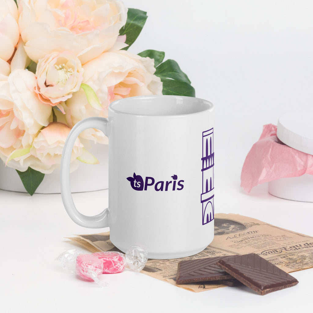 tsgabrielle® • Paris - Catedral de Notre-Dame • Caneca Brilhante • Branca • Cerâmica • 3 Tamanhos