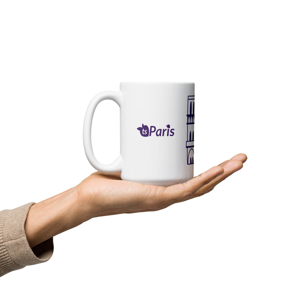 tsgabrielle® • Paris - Catedral de Notre-Dame • Caneca Brilhante • Branca • Cerâmica • 3 Tamanhos