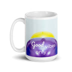 371 - tsgabrielle® • Good Vibes Only • Caneca Brilhante • Preta • Cerâmica • 3 Tamanhos