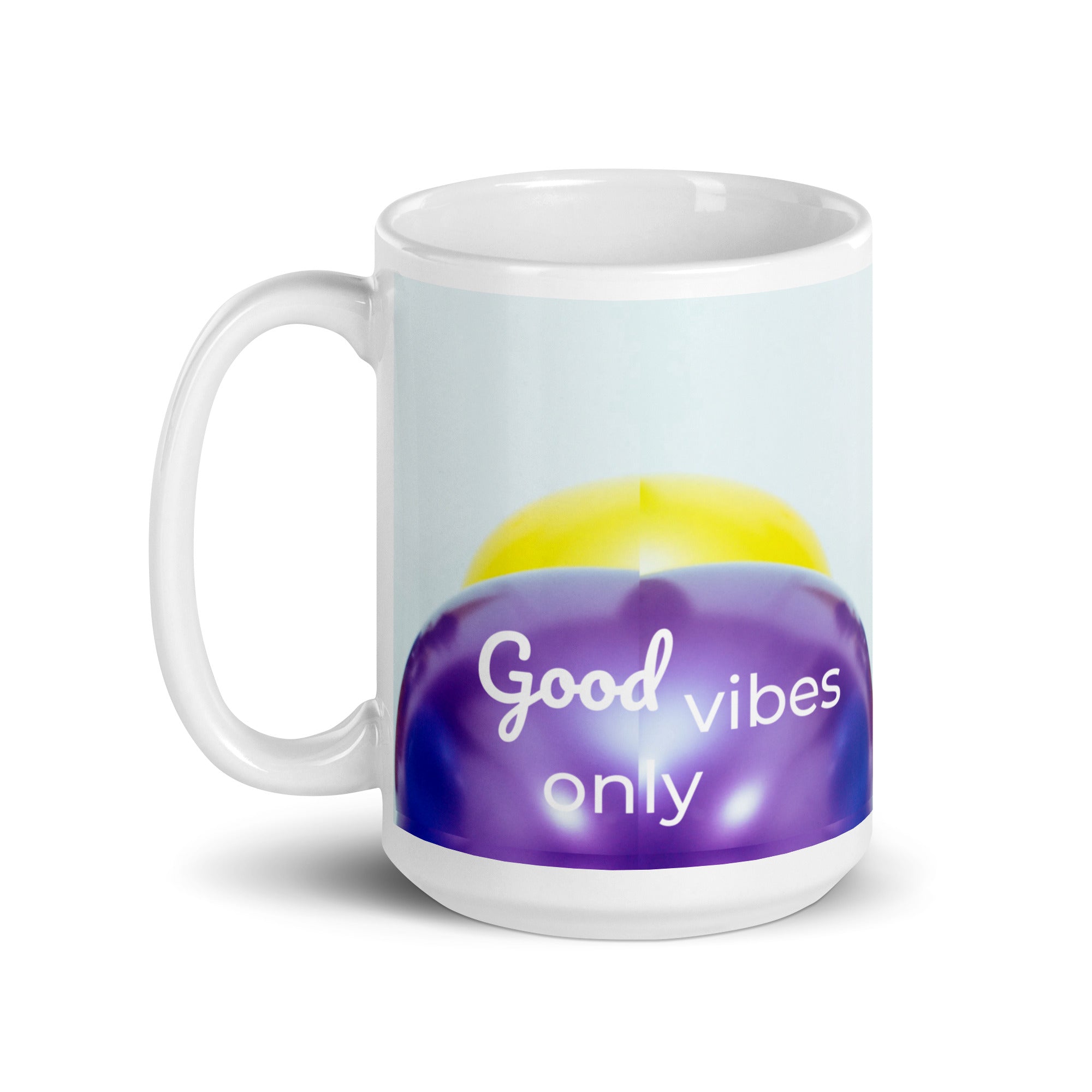371 - tsgabrielle® • Good Vibes Only • Caneca Brilhante • Preta • Cerâmica • 3 Tamanhos