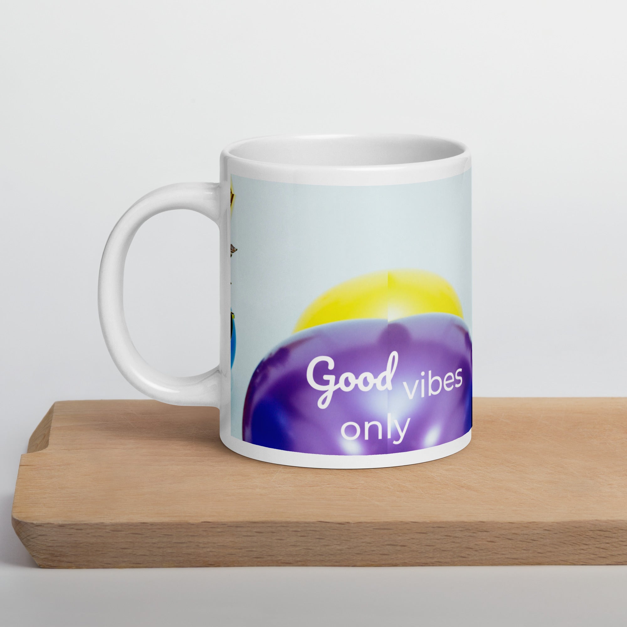 371 - tsgabrielle® • Good Vibes Only • Caneca Brilhante • Preta • Cerâmica • 3 Tamanhos