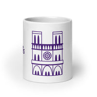 tsgabrielle® • Paris - Catedral de Notre-Dame • Caneca Brilhante • Branca • Cerâmica • 3 Tamanhos