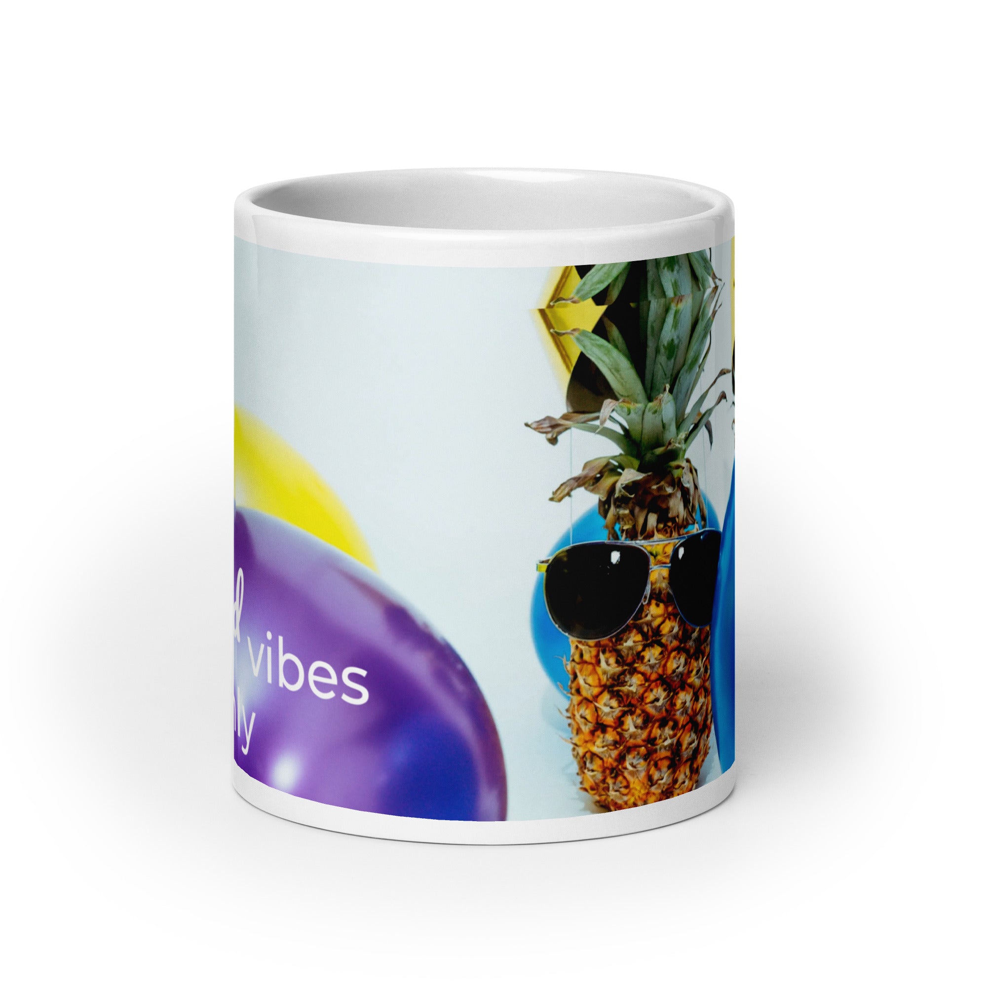 371 - tsgabrielle® • Good Vibes Only • Caneca Brilhante • Preta • Cerâmica • 3 Tamanhos