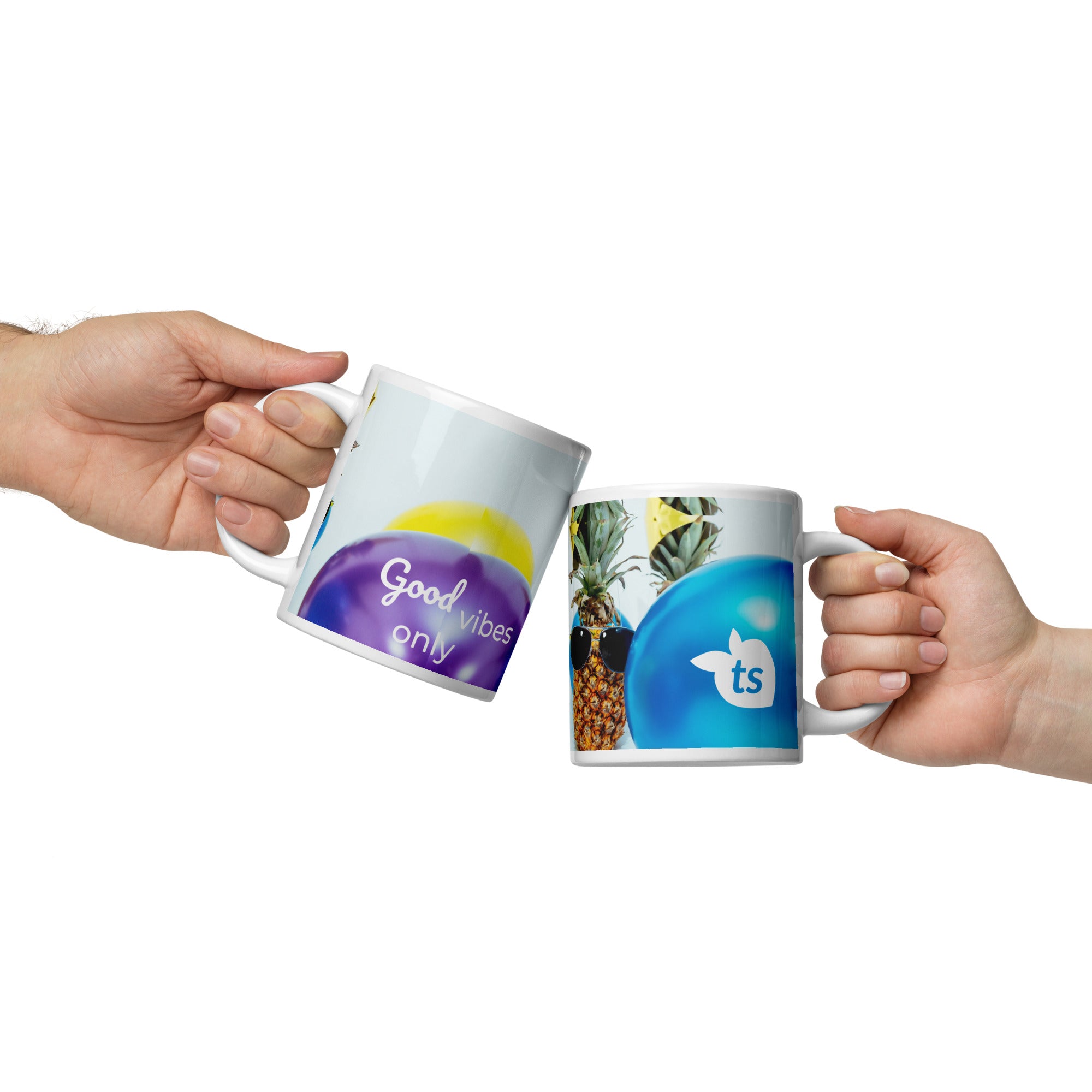 371 - tsgabrielle® • Good Vibes Only • Caneca Brilhante • Preta • Cerâmica • 3 Tamanhos