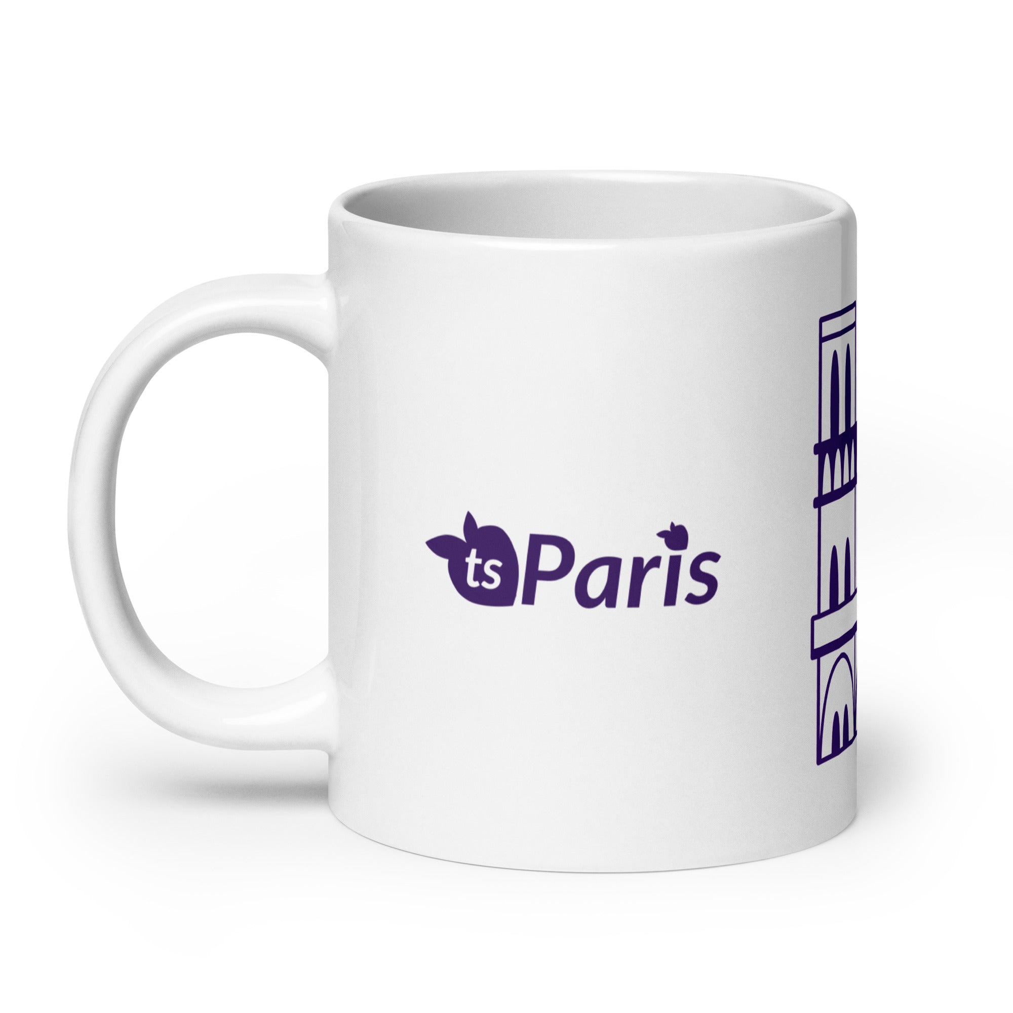 tsgabrielle® • Paris - Catedral de Notre-Dame • Caneca Brilhante • Branca • Cerâmica • 3 Tamanhos