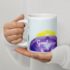 371 - tsgabrielle® • Good Vibes Only • Caneca Brilhante • Preta • Cerâmica • 3 Tamanhos